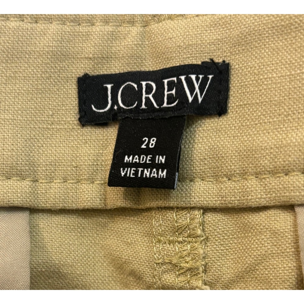 J.Crew‎ Womens Khaki Tan High Rise Cropped Wide Leg Chino Pants Size 28 - Picture 3 of 4